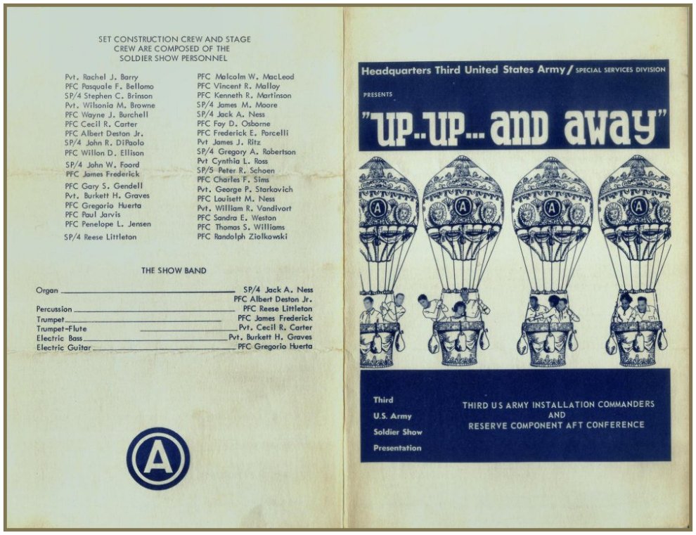 Up Up and Away early production program pages 1 and 4